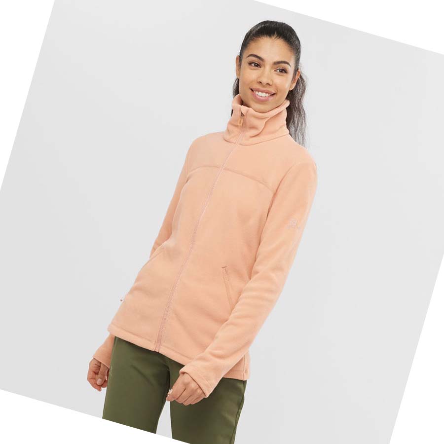 Salomon ESSENTIAL COSY FLEECE Kadın Kapüşonlu Sweatshirt Pembe | TR 2511DFM